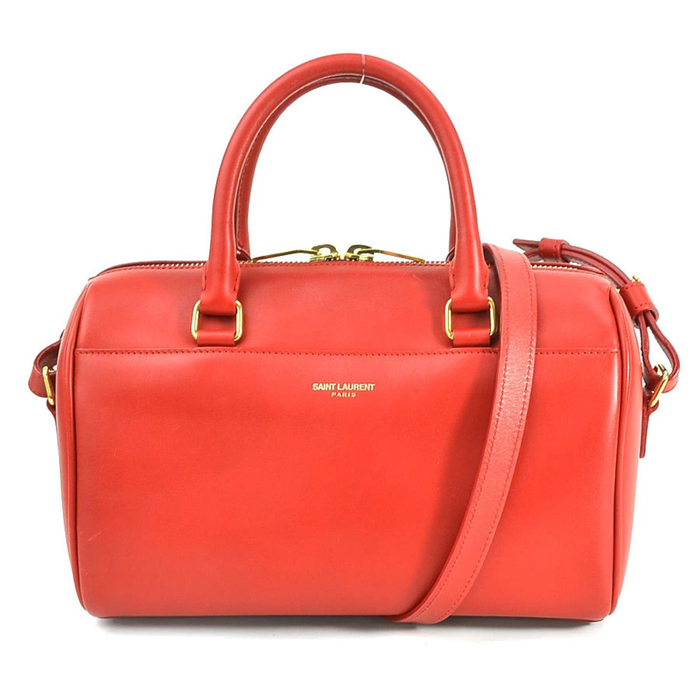 Saint Laurent 2way Shoulder Bag Baby Duffle leather red gold